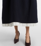 Shushu/Tong Bow-detail wool and silk midi dress