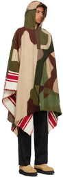 Sacai Green KAWS Edition Intarsia Camo Poncho