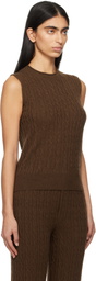Guest in Residence Brown Cable Vest