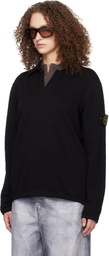 Stone Island Black 5100024 Micro Stitch Soft Organic Cotton Polo