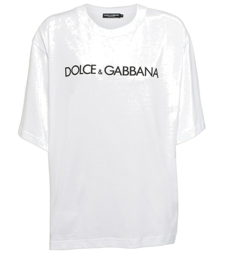 Photo: Dolce&Gabbana DG cropped cotton jersey T-shirt