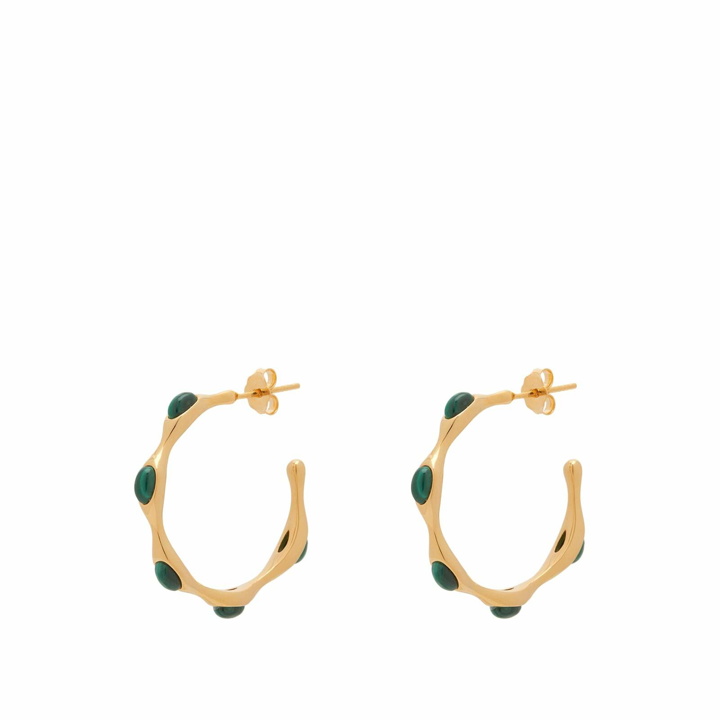 Photo: Missoma Women's Magma Gemstone Large Hoop Earrings in Gold/Green 