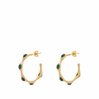 Missoma Women's Magma Gemstone Large Hoop Earrings in Gold/Green 