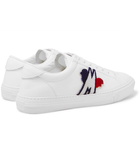 Moncler - New Monaco Logo-Appliquéd Leather Sneakers - White