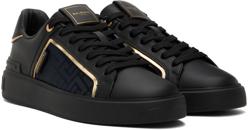 25最新作★BALMAIN★B-Court B-Buzz Grid 黒 スニーカー★特価★ Balmain Black B-Court Sneakers Balmain