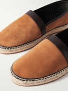 Manolo Blahnik - Nerano Leather-Trimmed Suede Espadrilles - Orange