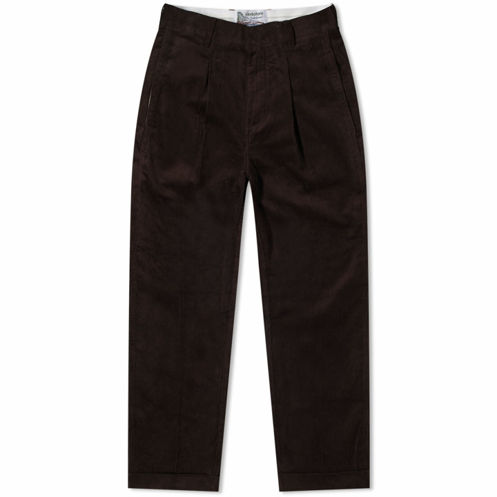 Photo: Garbstore Men's Manager Pleated Cord Pants in Brown