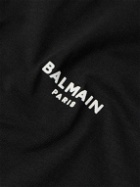 Balmain - Logo-Flocked Cotton-Jersey T-Shirt - Black