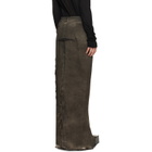 Rick Owens Gray Tower Sliced Denim Maxi Skirt