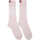 Thom Browne Pink 4-Bar Mid-Calf Socks