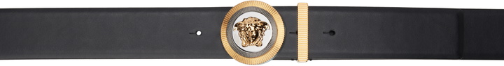 Photo: Versace Black Medusa Biggie Enamel Leather Belt