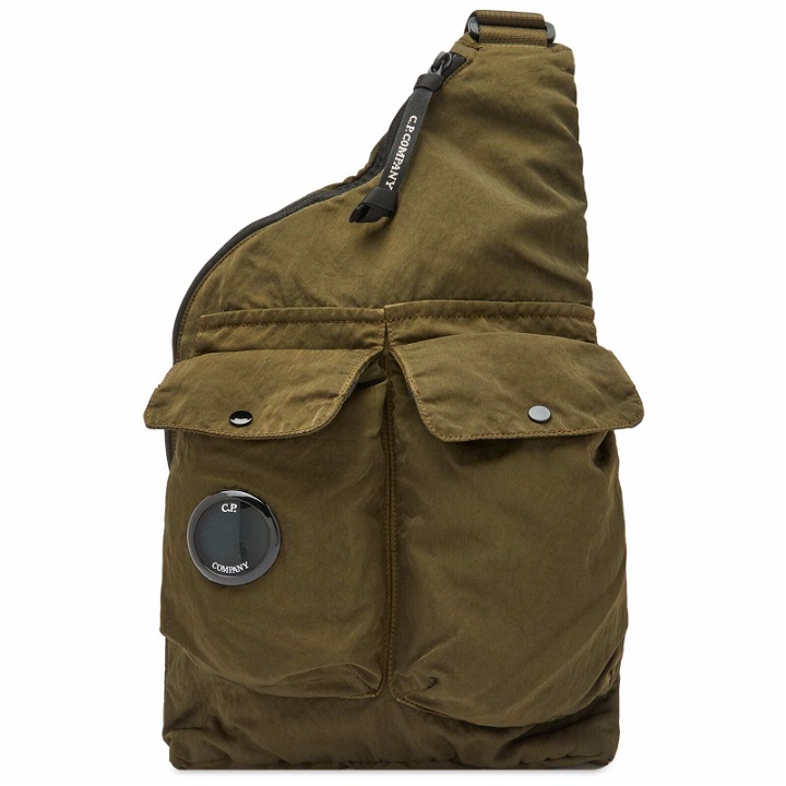 Photo: C.P. Company Men's Lens Single Strap Backpack in Ivy Green
