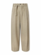 Jacquemus - Canevas Oversized Wide-Leg Pleated Belted Wool Suit Trousers - Neutrals