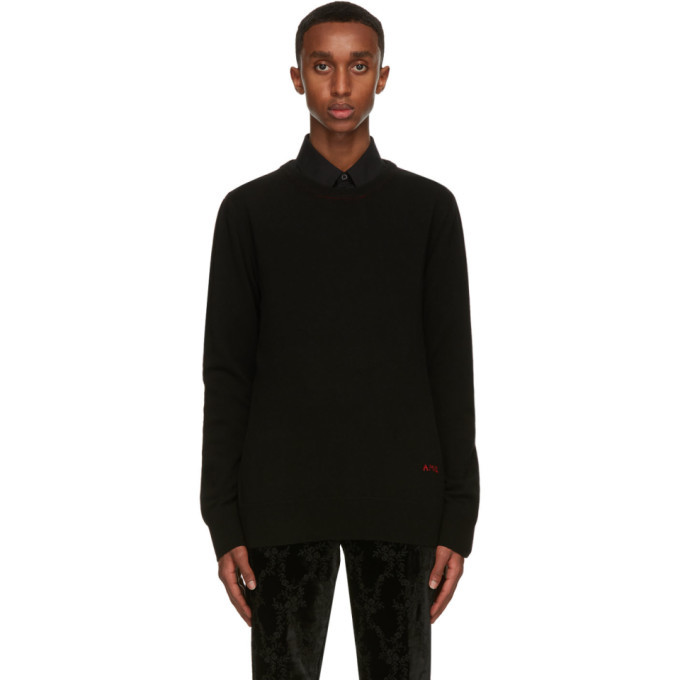 Photo: Alexander McQueen Black Cashmere Embroidered Logo Sweater