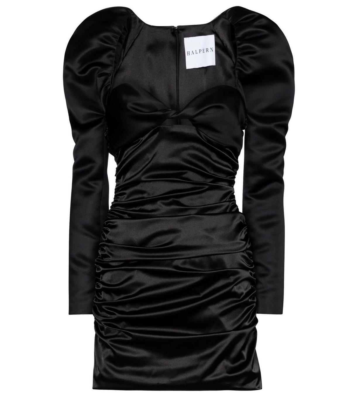 Halpern Gathered satin minidress