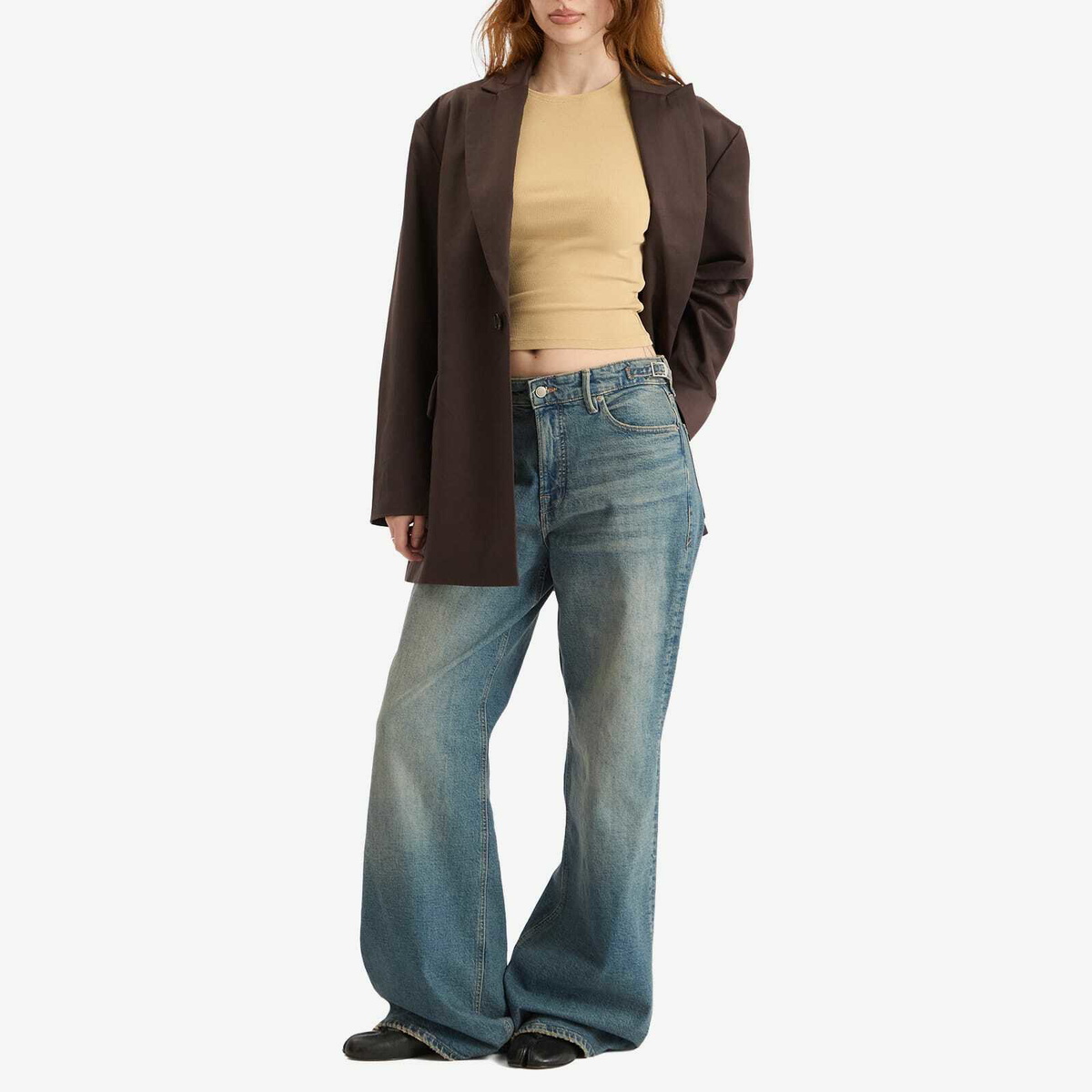 Represent Women's Crimp Blazer in Black Coffee