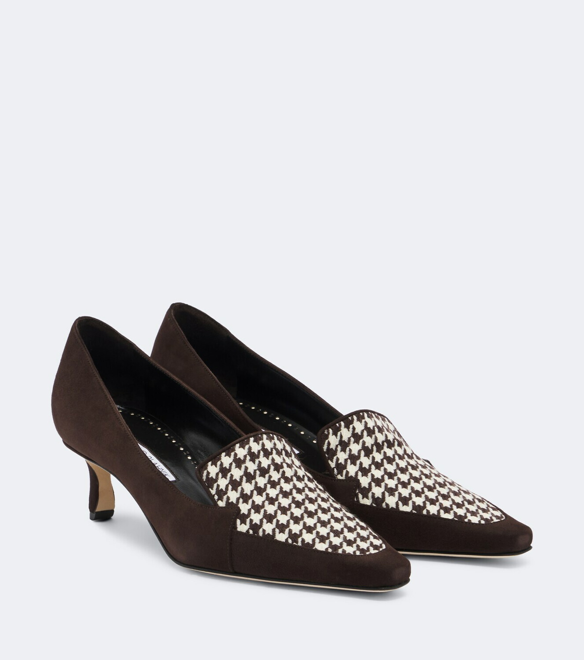 Manolo Blahnik Petusi houndstooth suede pumps