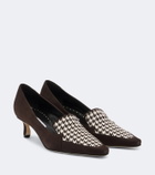 Manolo Blahnik Petusi houndstooth suede pumps