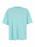Juun.J Light Blue T-shirt With Logo Embroidered On The Front And Print On The Back In Cotton Man