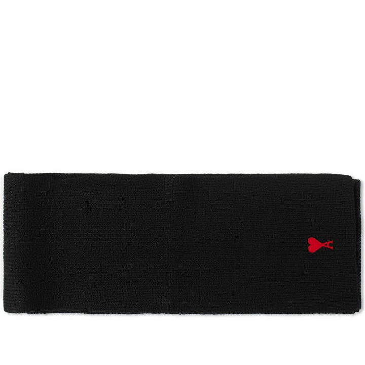 Photo: AMI Men's Small A Scarf in Black/Red