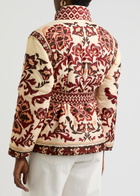 Farm Rio Toucans Scarf Reversible Printed Shell Jacket Cream