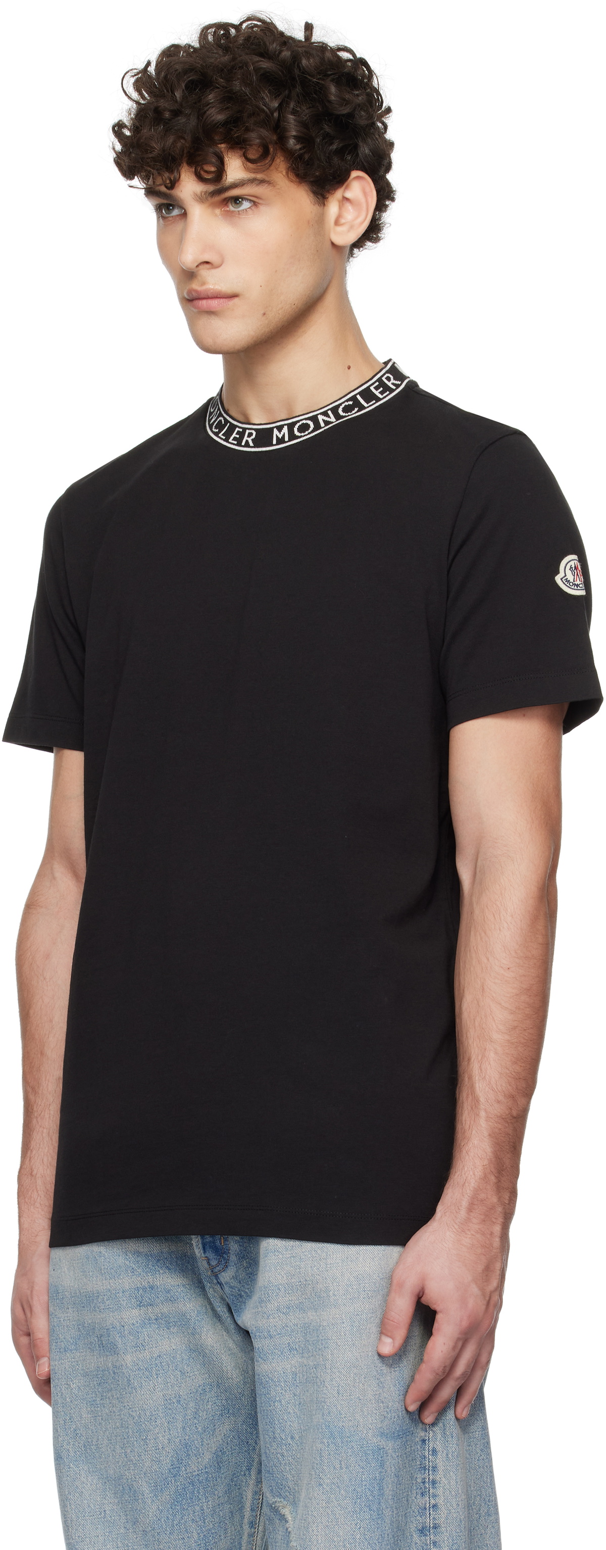 Moncler Black Logo-Trimmed Cotton T-shirt Moncler