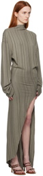 Jade Cropper Khaki Vented Maxi Dress