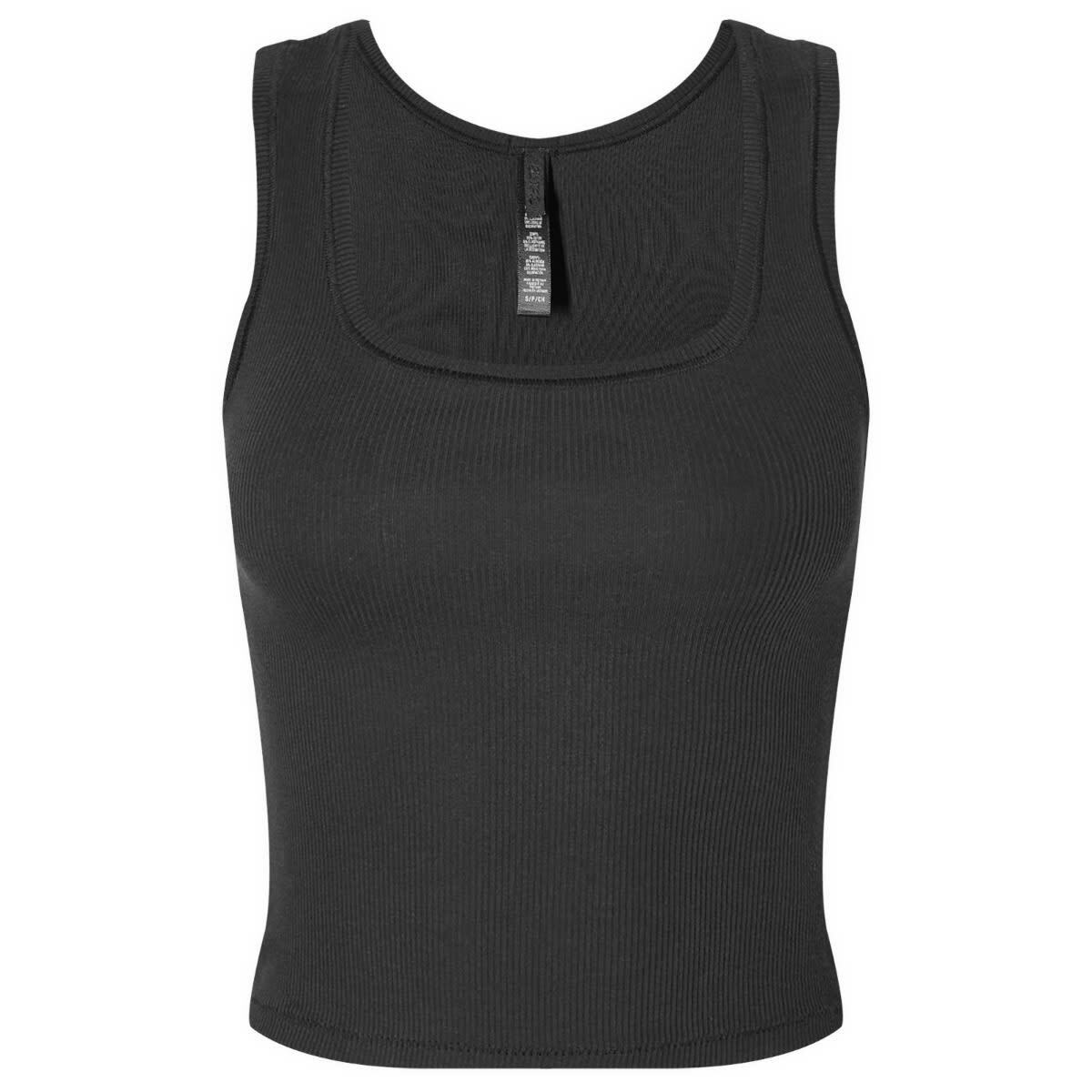 SKIMS Women's Cotton Rib Tank in Soot