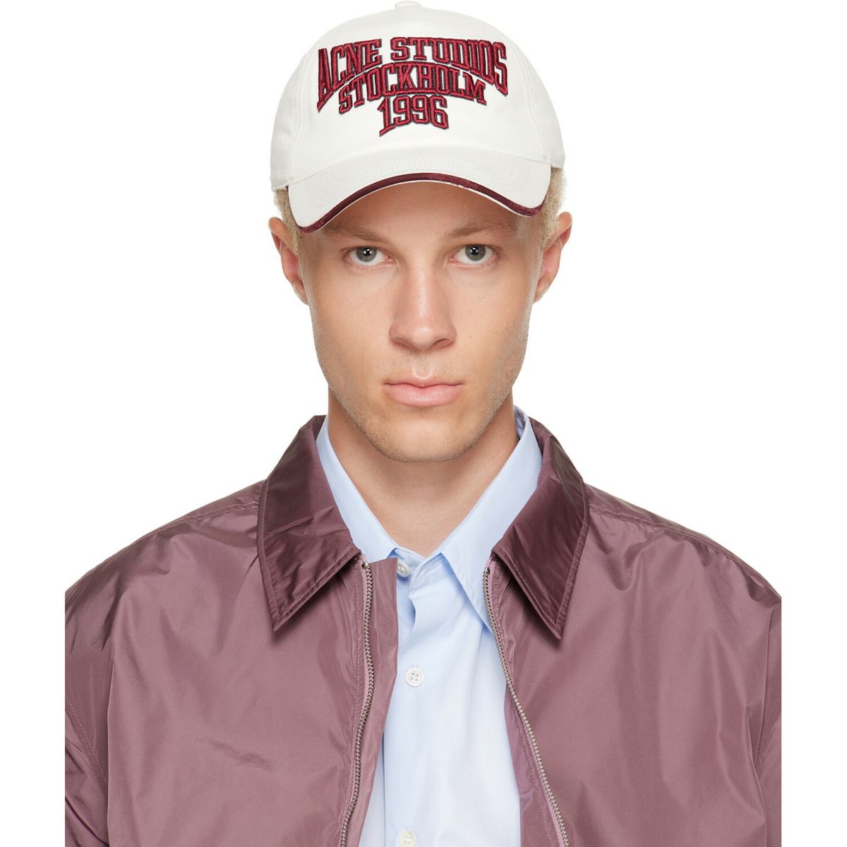 Acne Studios Off-White Embroidered Logo Cap
