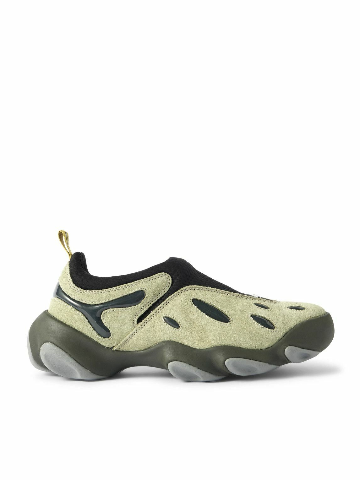 Oakley Factory - Orbital Flesh Mesh-Trimmed Suede Sneakers - Neutrals