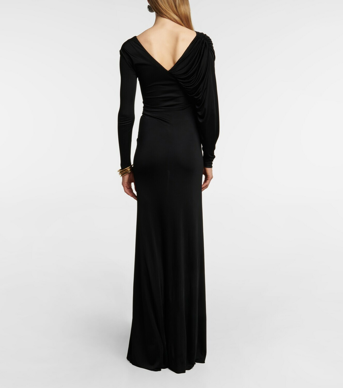 Saint Laurent - Draped jersey maxi dress Saint Laurent