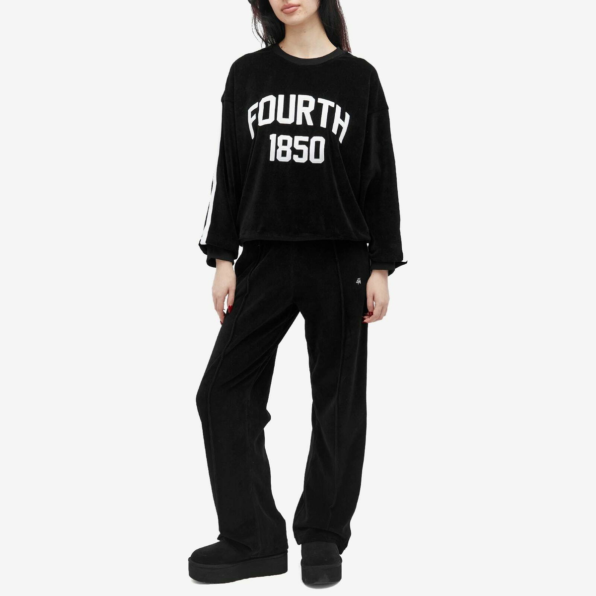 4th & Reckless Women's Cadie Velour Sweatpants in Black