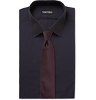 TOM FORD - Midnight-Blue Slim-Fit Cotton-Poplin Shirt - Midnight blue