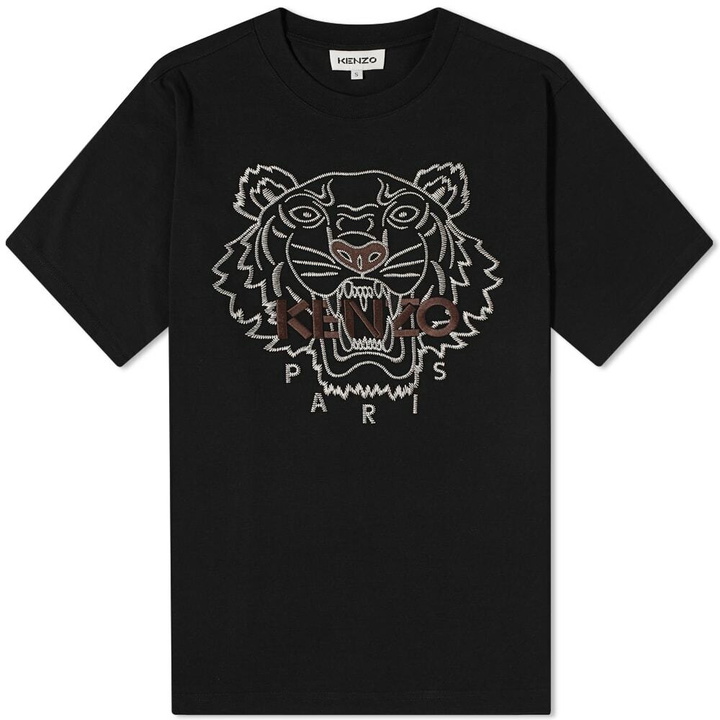 Photo: Kenzo Men's Tiger Embroidered Skate T-Shirt in Black