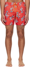 Rhude Red Turbo Floral Swim Shorts