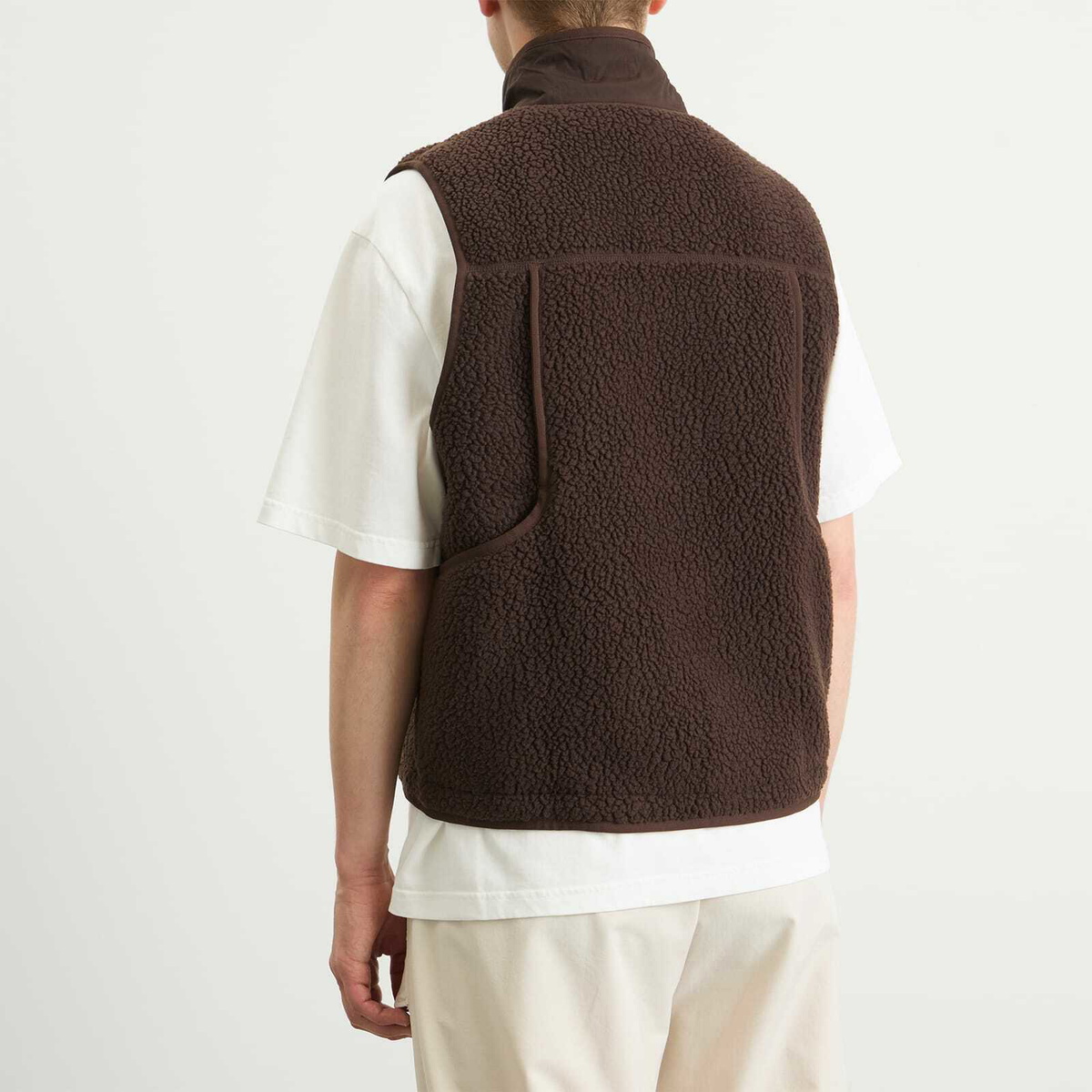 Pas Normal Studios Men's Off-Race Pile Fleece Vest in Light Brown