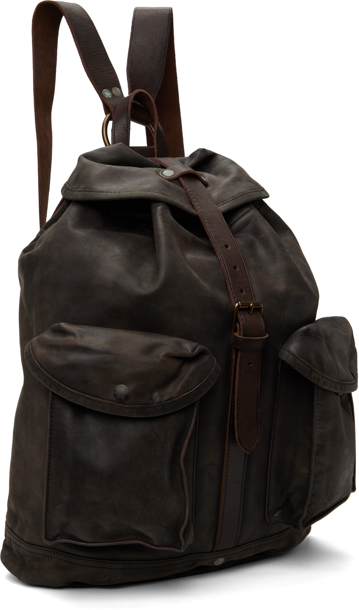 RRL Brown Rucksack Leather Backpack
