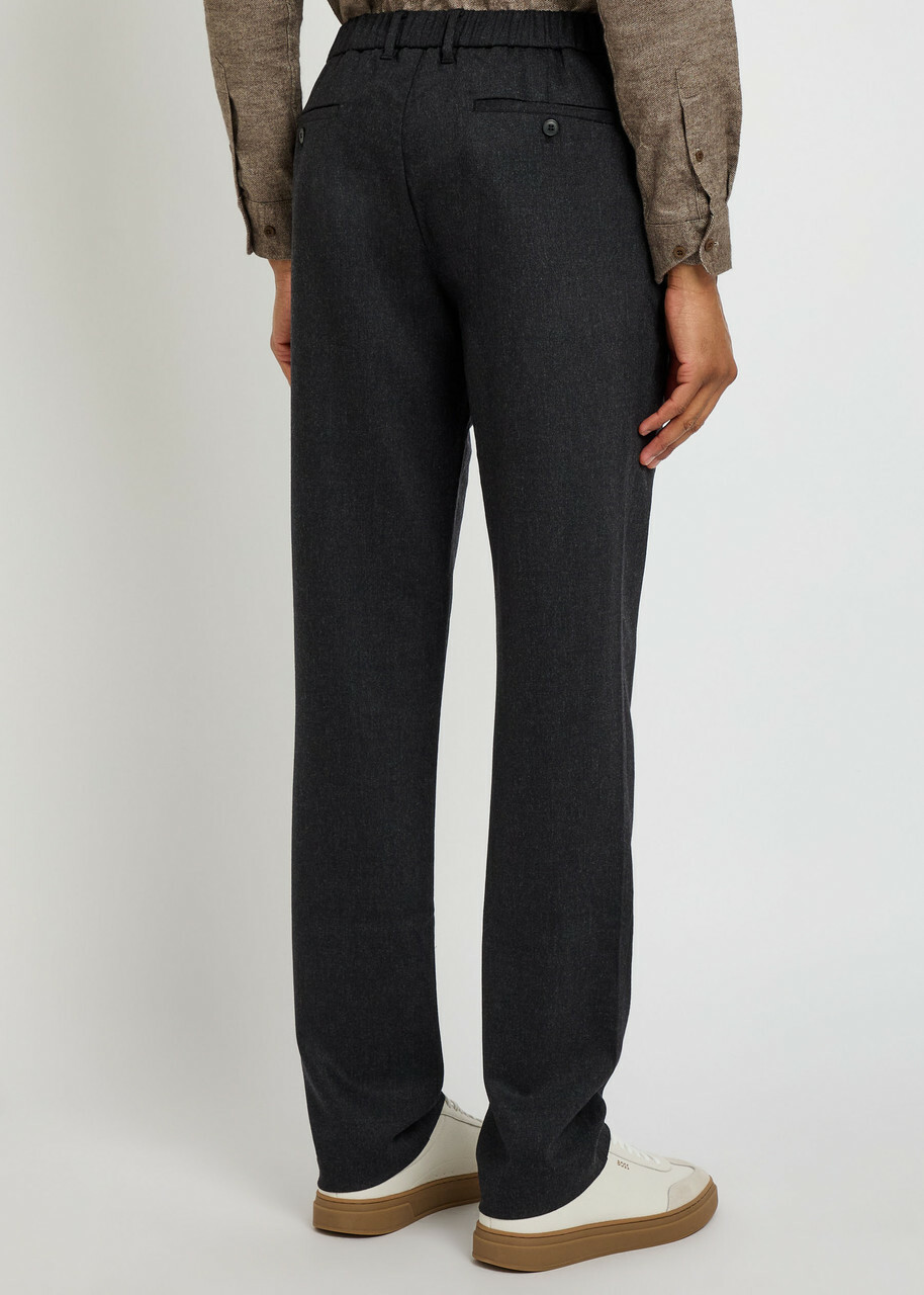Sunspel Tapered-leg Wool and Cashmere-blend Trousers Charcoal