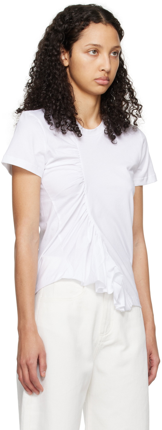 Marques Almeida White Gathered T-Shirt