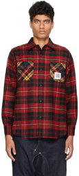 Fumito Ganryu Pleated Flannel Shirt Jacket