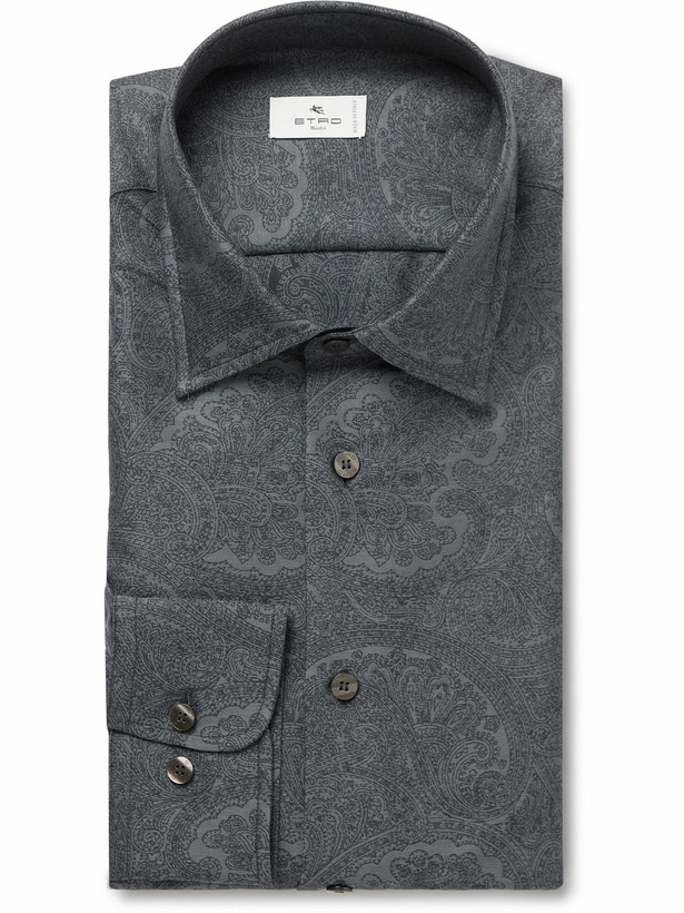 Photo: Etro - Paisley-Jacquard Cotton-Twill Shirt - Gray