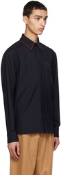 Marni Navy Embroidered Shirt