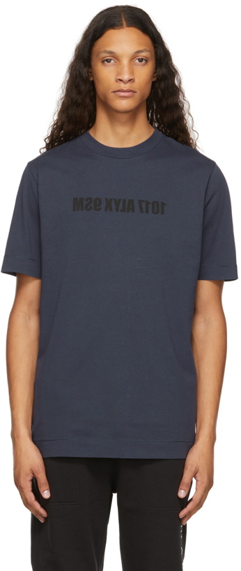 Photo: 1017 ALYX 9SM Navy Mirrored Logo T-Shirt