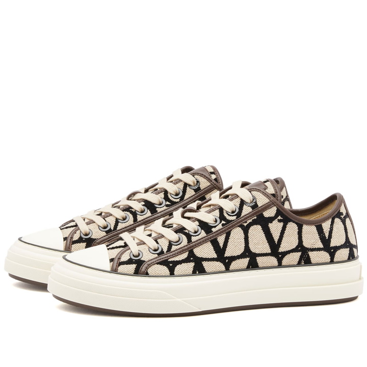 Photo: Valentino Men's Icon Low Top Sneakers in Brown