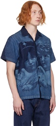 Fiorucci Blue Enlarged Angels Denim Shirt