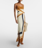 SIR Printed silk maxi dress