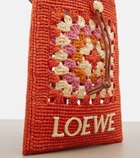 Loewe Paula's Ibiza crochet raffia pouch with strap