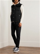 Brunello Cucinelli - Cotton-Corduroy and Shearling-Trimmed Shell Down Gilet - Black