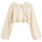 Beams Boy Women's Lace Knit Cardigan in Ivory 