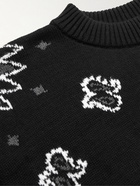 Sacai - Bandana-Jacquard Cotton Sweater - Black